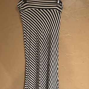 Black and White Asymmetrical Maxi Skirt